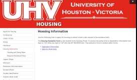 
							         Housing Information | University of Houston-Victoria								  
							    