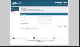 
							         Housing Leeds Self Service Portal - Login								  
							    