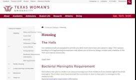 
							         Housing - Living on Campus - Texas Woman's University								  
							    