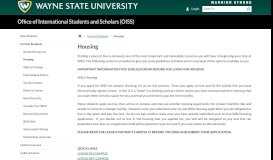 
							         Housing - (OISS) - Wayne State University								  
							    