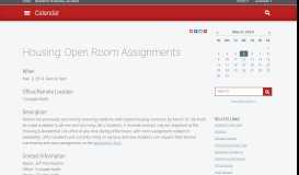 
							         Housing: Open Room Assignments | Calendar | University of Nevada ...								  
							    