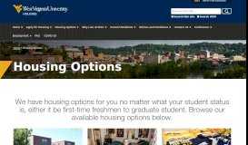 
							         Housing Options | Housing | West Virginia University								  
							    