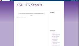 
							         Housing Portal Down - 11/1/17 - KSU ITS Status								  
							    