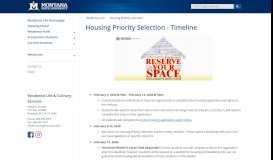 
							         Housing Priority Selection - Residence Life | Montana State University								  
							    