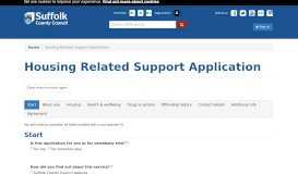 
							         Housing Related Support Application · Suffolk County Council								  
							    