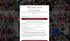 
							         Housing & Residence Life Self-Service Portal - Troy								  
							    