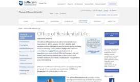 
							         Housing & Residence Life - Thomas Jefferson University								  
							    