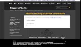 
							         Housing Selection - Roanoke College								  
							    