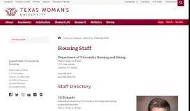 
							         Housing Staff - Living on Campus - Texas Woman's University								  
							    