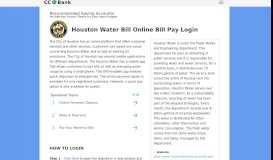 
							         Houston Water Bill Online Bill Pay Login - CC Bank								  
							    