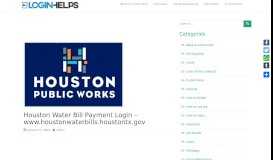 
							         Houston Water Bill Payment Login – www.houstonwaterbills ...								  
							    