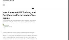 
							         How Amazon AWS Training and Certification Portal deletes Your exams								  
							    