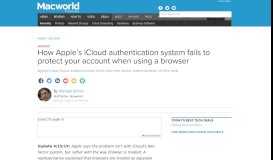 
							         How Apple's iCloud authentication system fails to protect your ...								  
							    