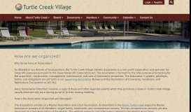 
							         How are we Organized? - Turtle Creek Village								  
							    