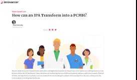 
							         How can an IPA Transform into a PCMH? | Innovaccer								  
							    