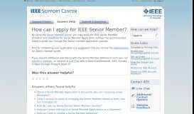 
							         How can I apply for IEEE Senior Member? - IEEE Support Center								  
							    