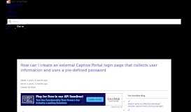 
							         How can I create an external Captive Portal login page that ...								  
							    