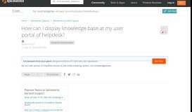 
							         How can I display knowledge base at my user portal of helpdesk ...								  
							    