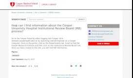 
							         How can I find information about the Cooper University Hospital ...								  
							    