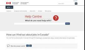 
							         How can I find out about jobs in Canada?								  
							    