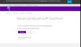 
							         How can I get help with my BT Cloud Phone? | BT Business								  
							    