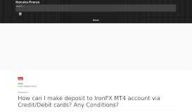 
							         How can I make deposit to IronFX MT4 account via Credit/Debit cards ...								  
							    