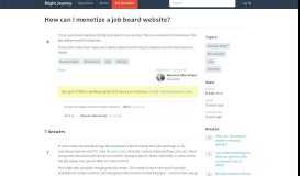 
							         How can I monetize a job board website? - Business Model ...								  
							    
