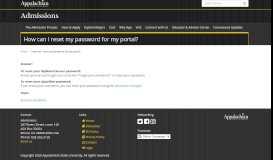 
							         How can I reset my password for my portal? | Admissions								  
							    