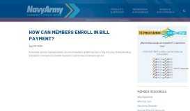 
							         How can members enroll in Bill Payment? « Navy Army CCU								  
							    