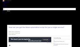 
							         How can you get the Azure automation script for just a single ...								  
							    