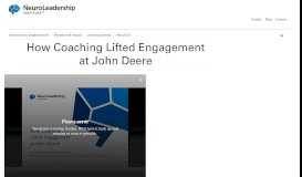 
							         How Coaching Lifted Engagement at John Deere - NeuroLeadership ...								  
							    