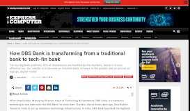 
							         How DBS Bank is transforming from a traditional bank to tech-fin bank ...								  
							    