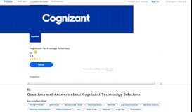 
							         How did you get your first interview at Cognizant Technology Solutions ...								  
							    