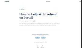 
							         How do adjust I the volume on Portal? - Facebook Portal								  
							    
