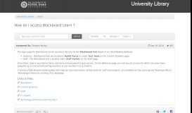 
							         How do I access Blackboard Learn - AskUs - University of Notre Dame								  
							    
