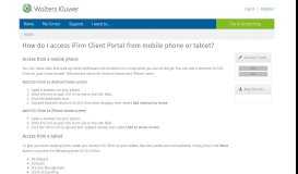 
							         How do I access iFirm Client Portal from mobile phone ... - CCH Support								  
							    
