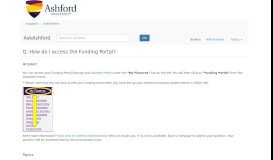 
							         How do I access the Funding Portal? - AskAshford								  
							    