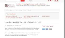 
							         How Do I Access the HVL Pro Bono Portal? - HVL								  
							    