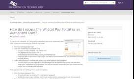 
							         How do I access the Wildcat Pay Portal as an Authorized User?								  
							    