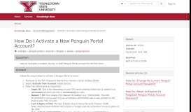 
							         How Do I Activate A New Penguin Portal Account? - TeamDynamix								  
							    
