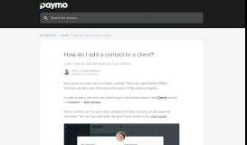 
							         How do I add a contact to a client? | Paymo Help Center								  
							    