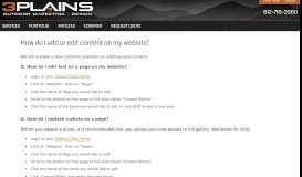 
							         How do I add content to my website - 3plains FAQ								  
							    
