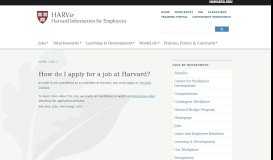 
							         How do I apply for a job at Harvard? | Harvard Human Resources								  
							    
