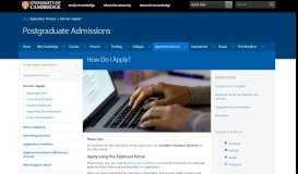 
							         How Do I Apply? - Graduate Admissions - University of Cambridge								  
							    