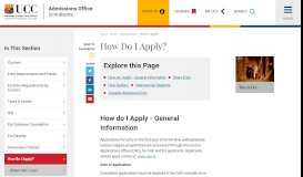 
							         How Do I Apply? | University College Cork - UCC								  
							    