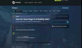 
							         How do I beat Stage 6 of Mobility Gels? :: Portal 2 General Discussions								  
							    