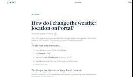 
							         How do I change the weather location I see on ... - Facebook Portal								  
							    