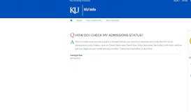 
							         How do I check my admissions status? | KU Info								  
							    