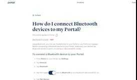 
							         How do I connect Bluetooth devices to my Portal? - Facebook Portal								  
							    