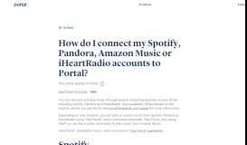 
							         How do I connect my Spotify, Pandora or ... - Facebook Portal								  
							    